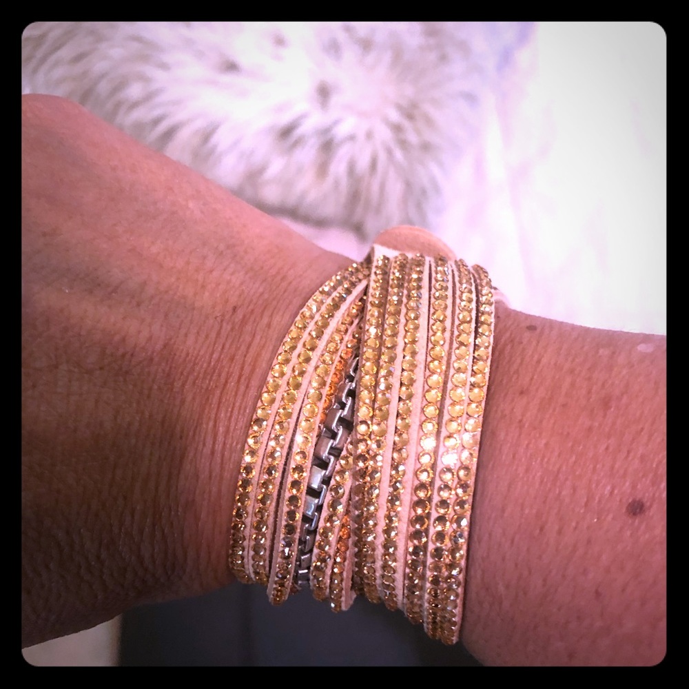 Suede crystal bracelet